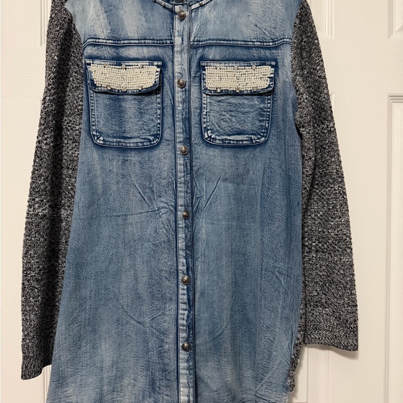 Vocal Tops - Vocal Blue Denim Sweater Top Size Small